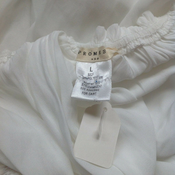 PROMESA Chiffon Ruffled Off The Shoulder Top*Large - Picture 3 of 5